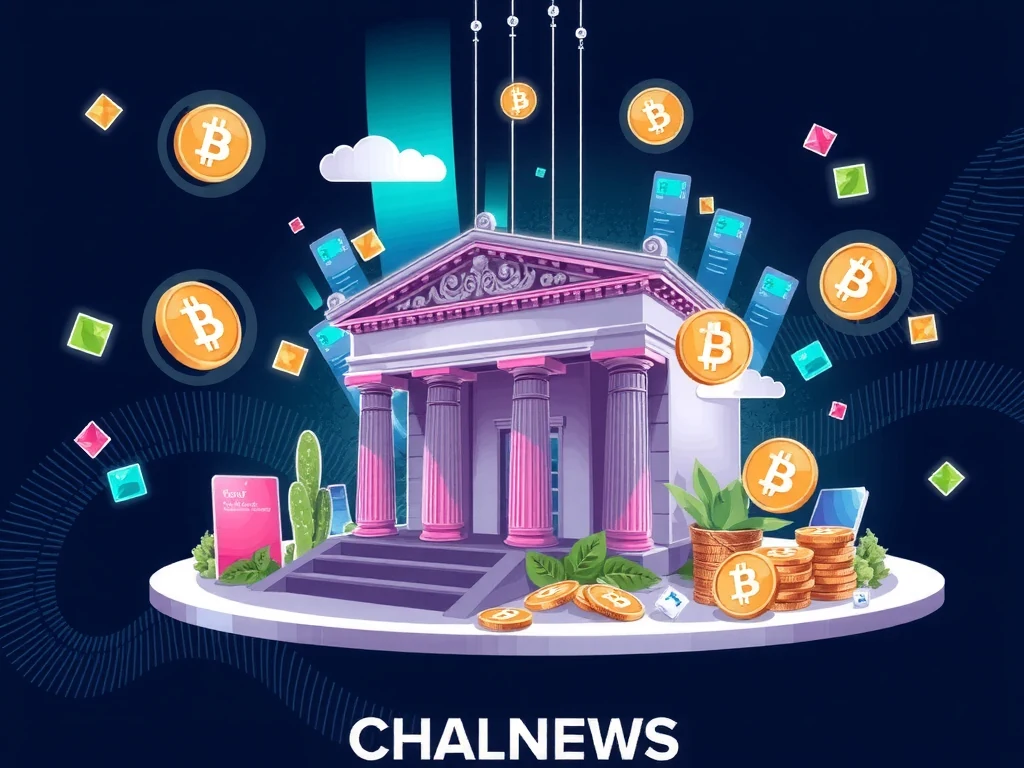 OCC building with blockchain network visualization