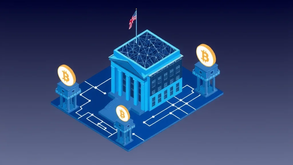 Abstract visualization of traditional finance integrating with digital assets