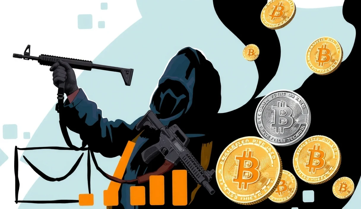 Federal agents seizing cryptocurrency assets and server infrastructure during a counterterrorism operation