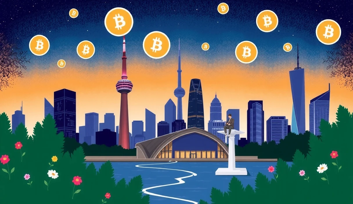 Abstract visualization of a digital vault with Bitcoin symbols flowing through secure custody pipes, contrasted with risky proprietary trading positions, split-screen composition, cyberpunk financial aesthetic
