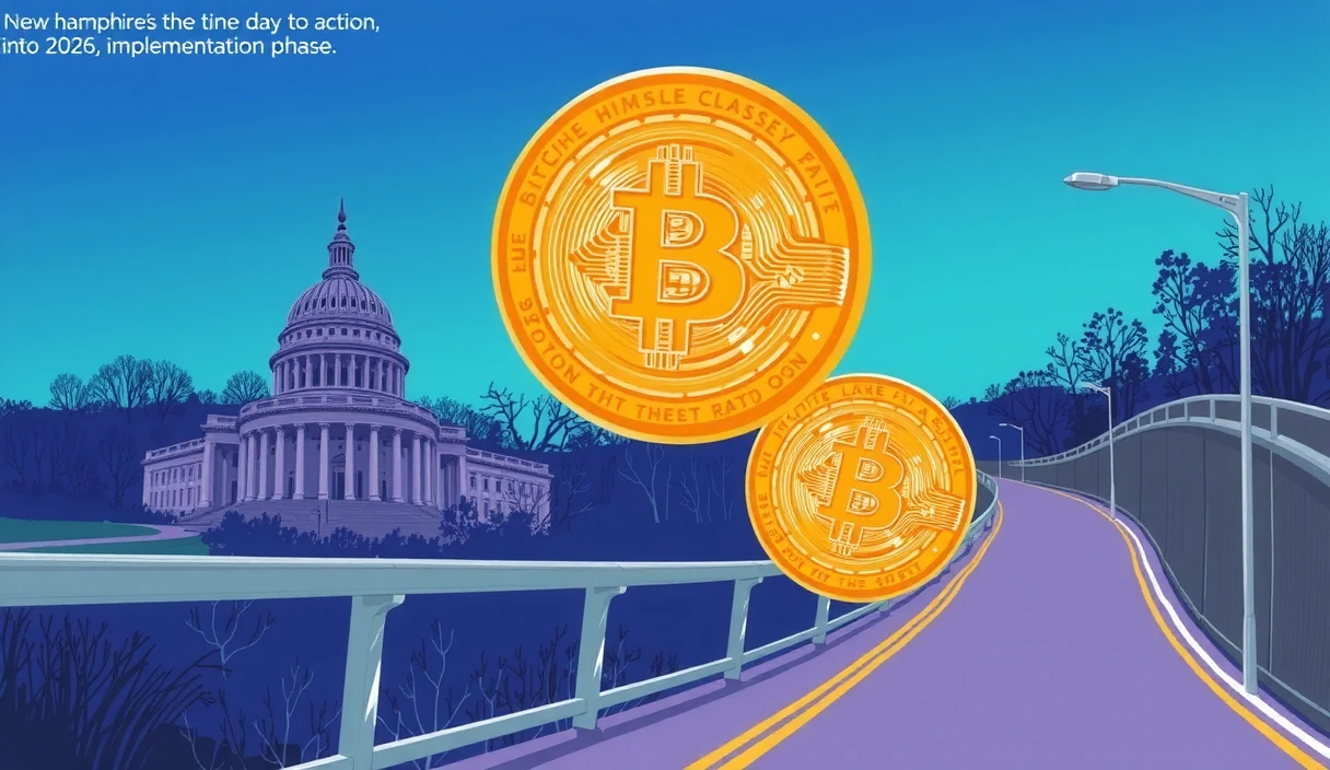 Map of United States showing states with Bitcoin reserve legislation highlighted in progression timeline