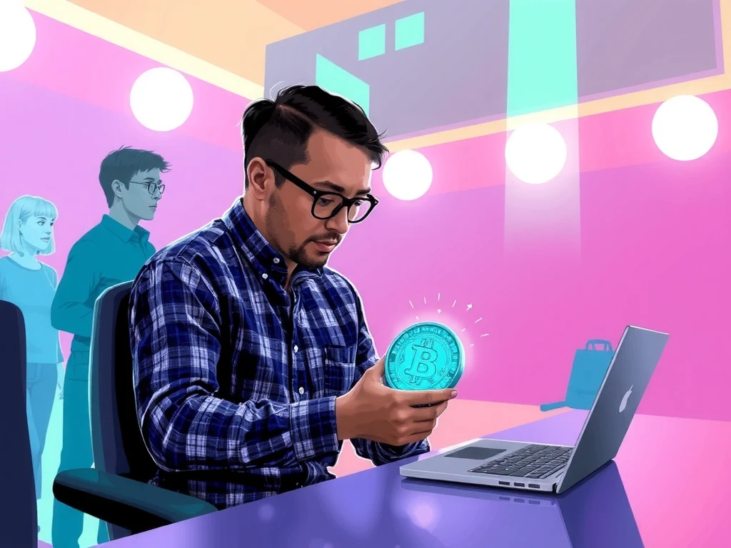 Futuristic visualization of token distribution