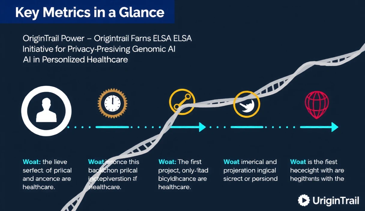 OriginTrail ELSA architecture showing privacy-preserving genomic data flow and federated AI learning