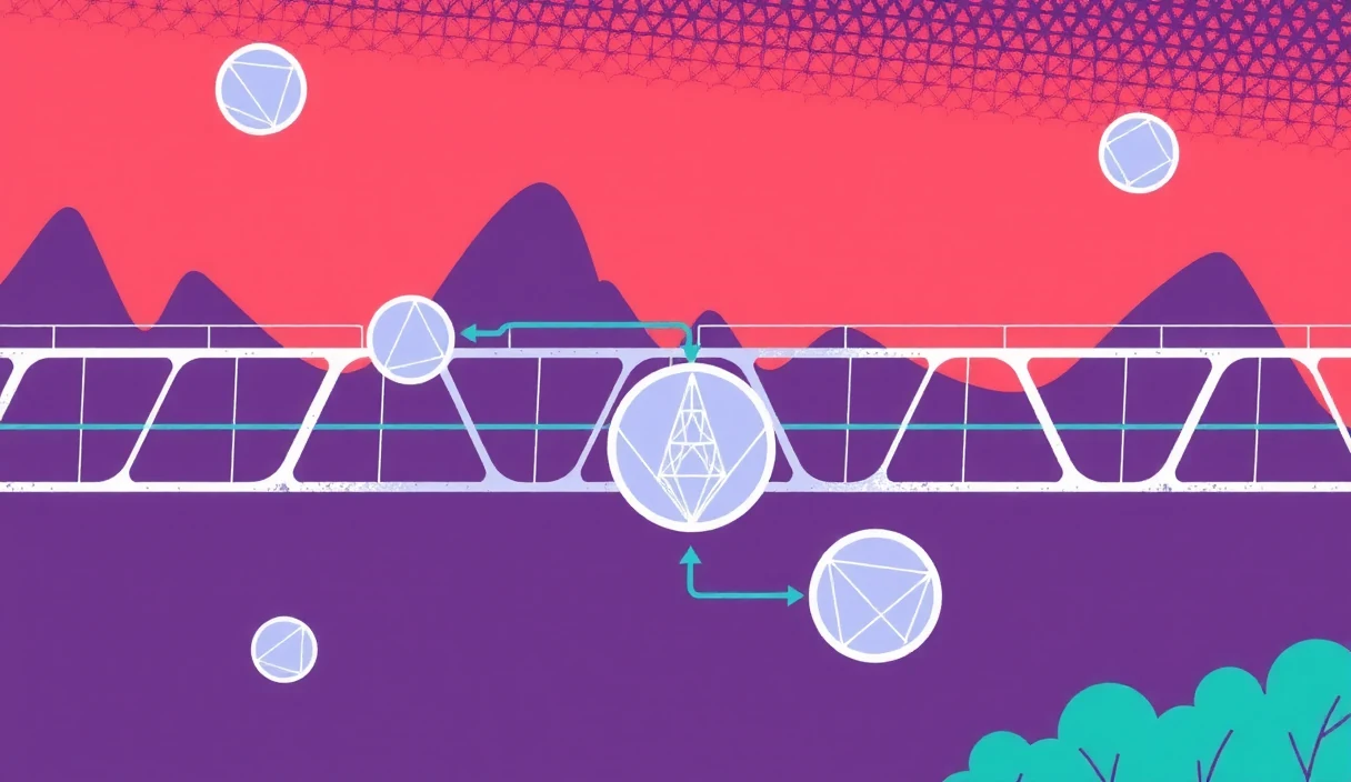 Cross-chain ecosystem map showing Hyperbridge connections across 14+ blockchains