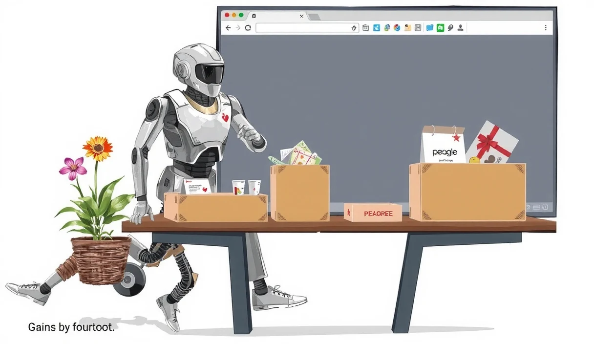 Humanoid robot interacting with decentralized service marketplace through peaqOS discovery layer