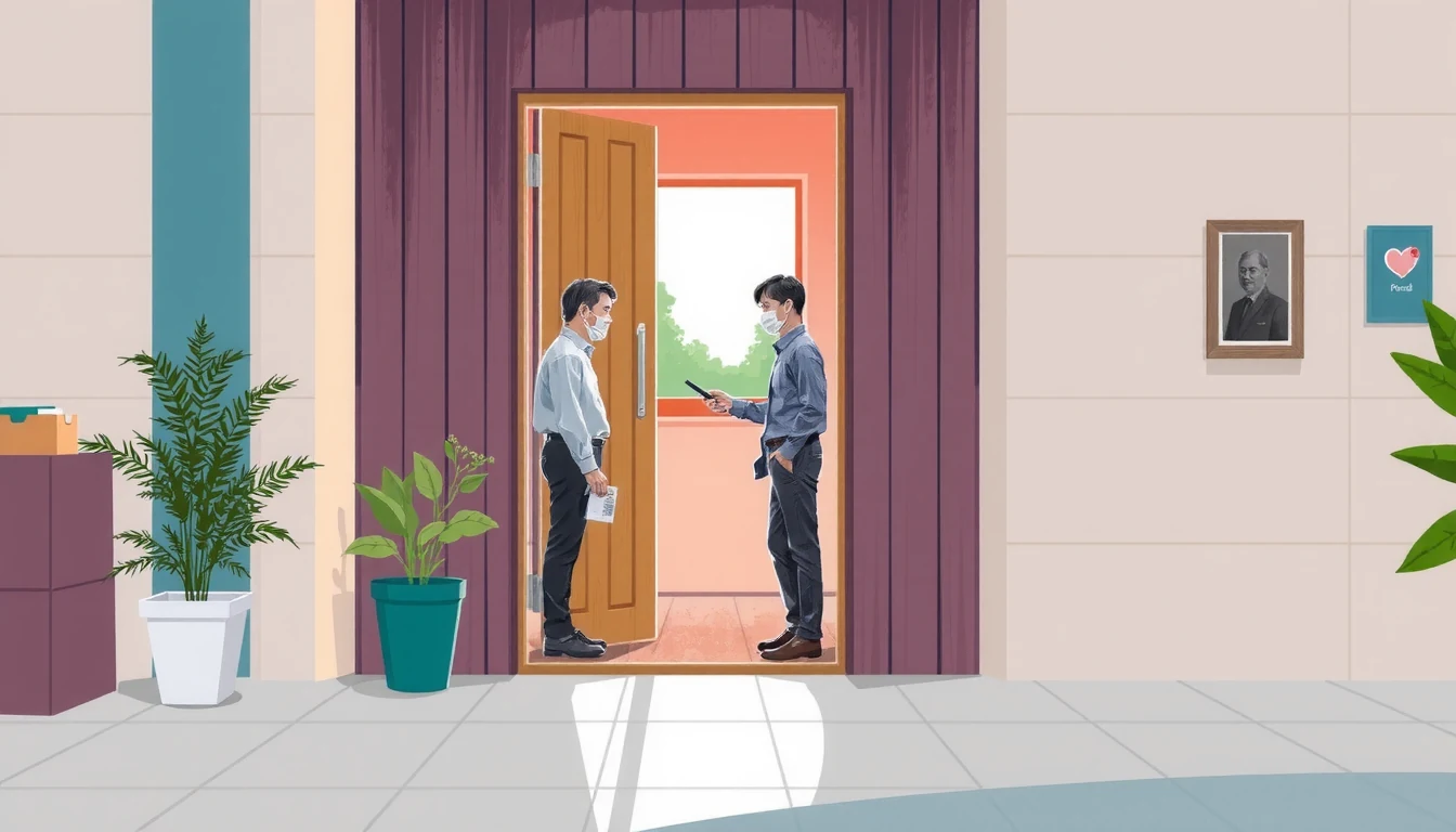 Futuristic tech editorial illustration showing a robot verifying human identity with World ID proof-of-personhood
