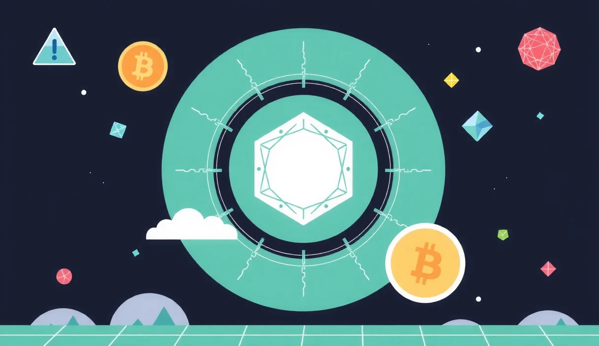 Futuristic tech editorial showing the JAM protocol architecture with interconnected services