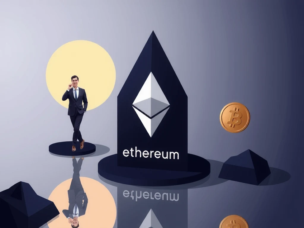 Ethereum Foundation reorganization visualization with budget cuts and team reduction