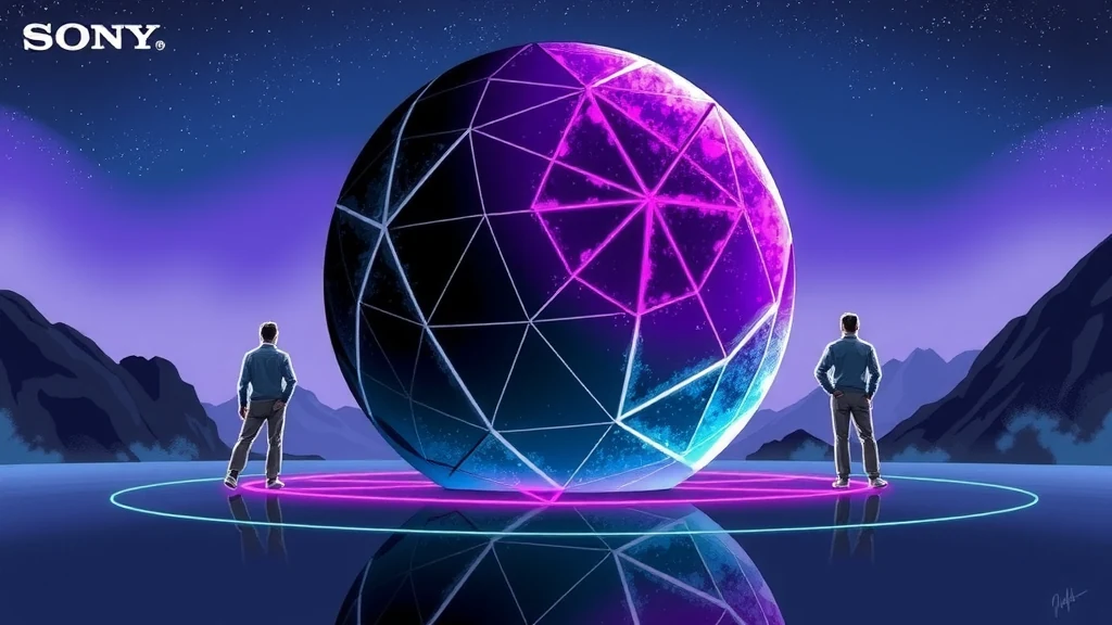 Soneium blockchain ecosystem visualization with Sony corporate elements