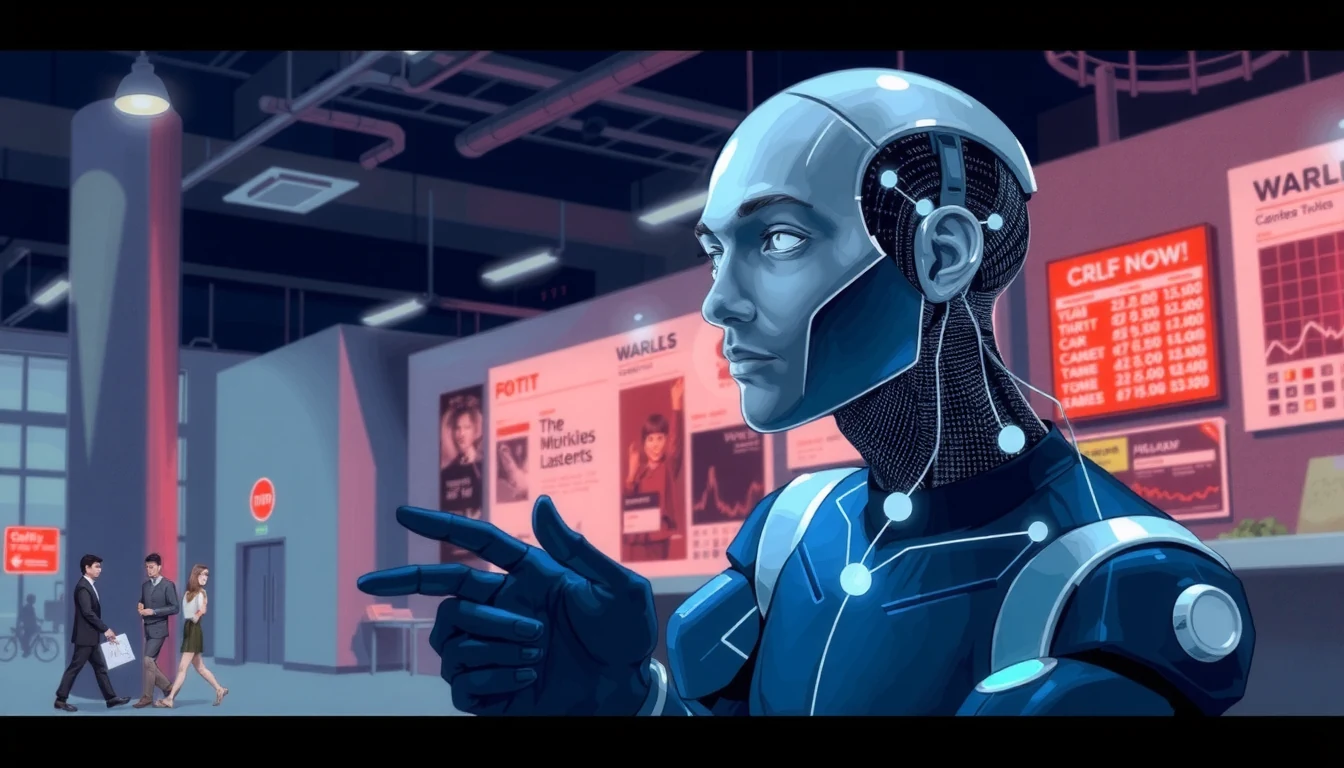 Futuristic editorial illustration of an AI agent with holographic security shield scanning transaction data for risks