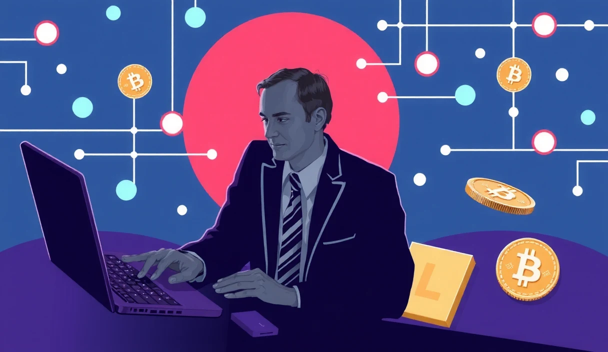Futuristic visualization of a decentralized API payment layer with split privacy architecture between identity and content