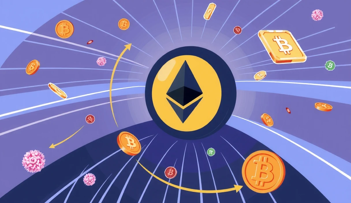Futuristic visualization of Ethereum accountability framework with stakeholder nodes, risk flows, and governance oversight structures in holographic display